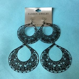 FASHION JEWELRY WOMEN EARRINGS🖤OS🖤BLACK🖤